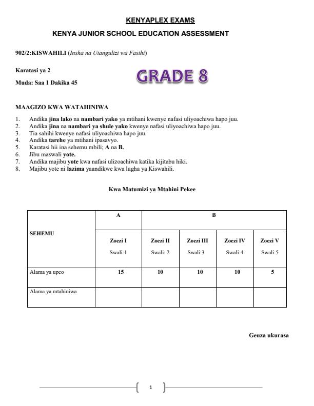 Preview page Grade-8-Kiswahili-Paper-2-End-of-Term-1-Examination-2025_3841_0.jpg