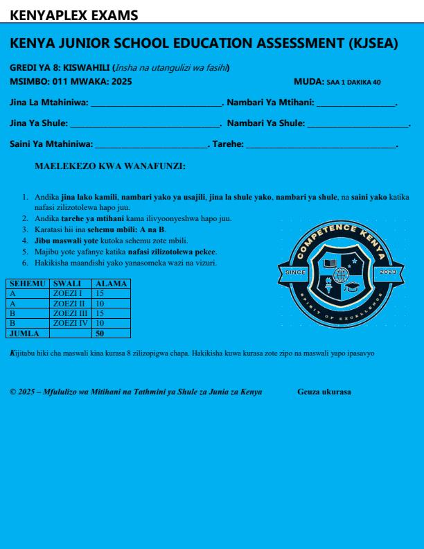 Preview page Grade-8-Kiswahili-Paper-2-End-of-Term-3-Exam-2025_4848_0.jpg