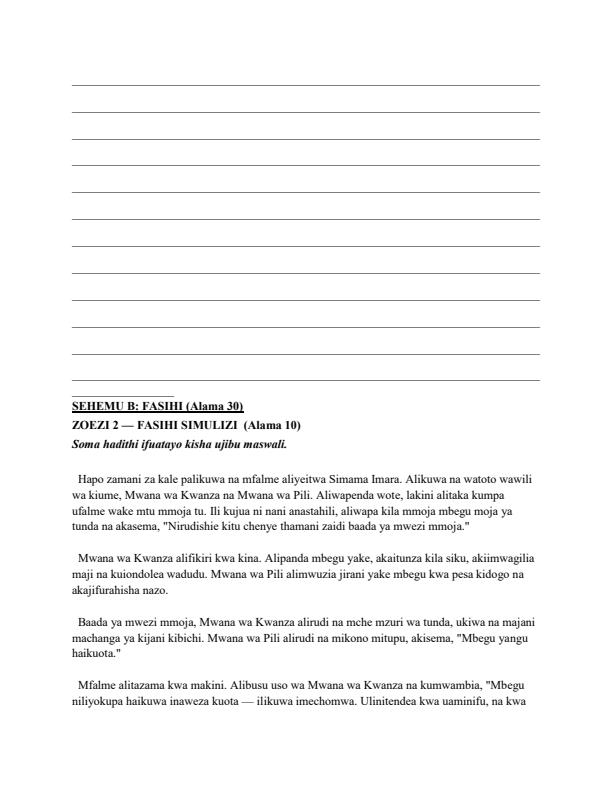 Preview page Grade-8-Kiswahili-Paper-2-July-Assessment-Examination-2026_6376_1.jpg