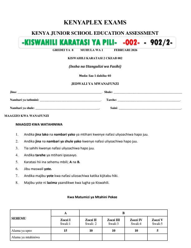 Preview page Grade-8-Kiswahili-Paper-2-Mid-Term-1-Exam-2026_5110_0.jpg