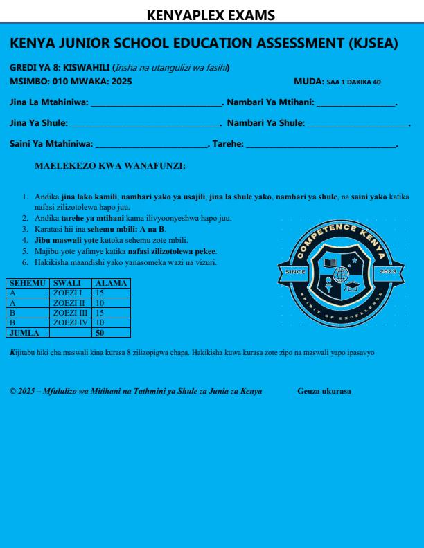 Preview page Grade-8-Kiswahili-Paper-2-Mid-Term-3-Exam-2025_4681_0.jpg