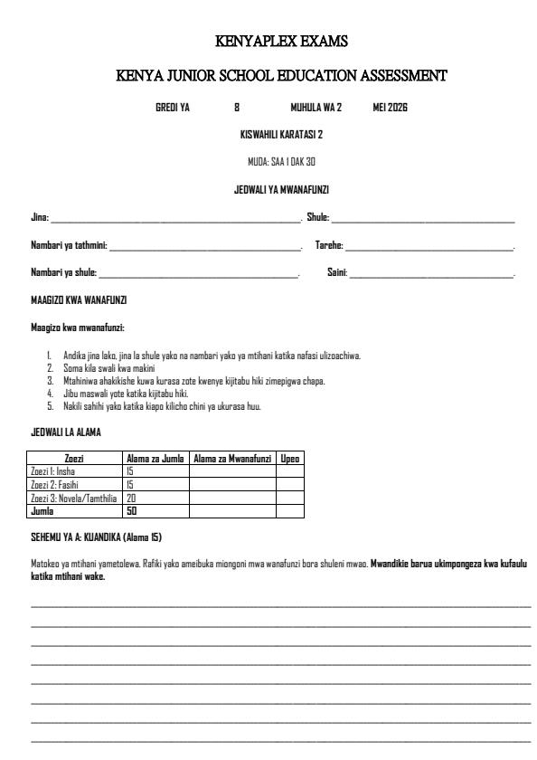 Preview page Grade-8-Kiswahili-Paper-2-Term-2-Opener-Exam-2026_5620_0.jpg