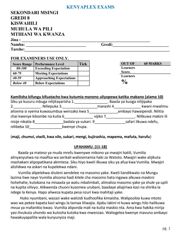 Preview page Grade-8-Kiswahili-Term-2-Opener-Exam-2024_2414_0.jpg