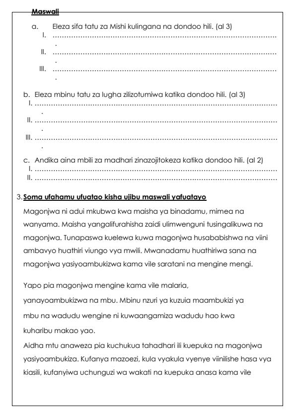 Preview page Grade-8-Kiswahili-Term-3-Opener-Exam-2024_2911_2.jpg