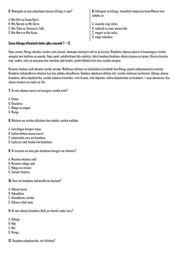 Preview page Grade-8-Kiswahili-paper-1-Mid-Term-2-Exam-2026_5889_1.jpg