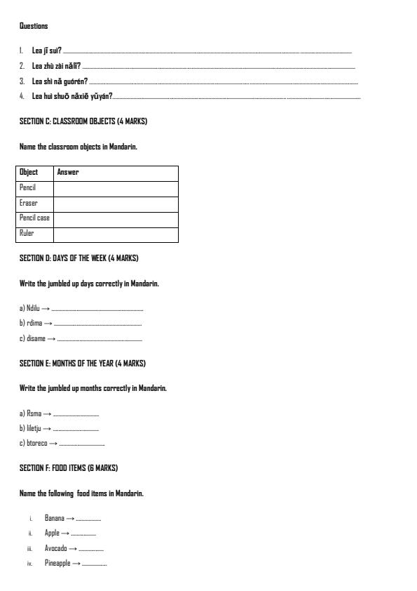 Preview page Grade-8-Mandarin-Mid-Term-2-Exam-2026_5891_1.jpg