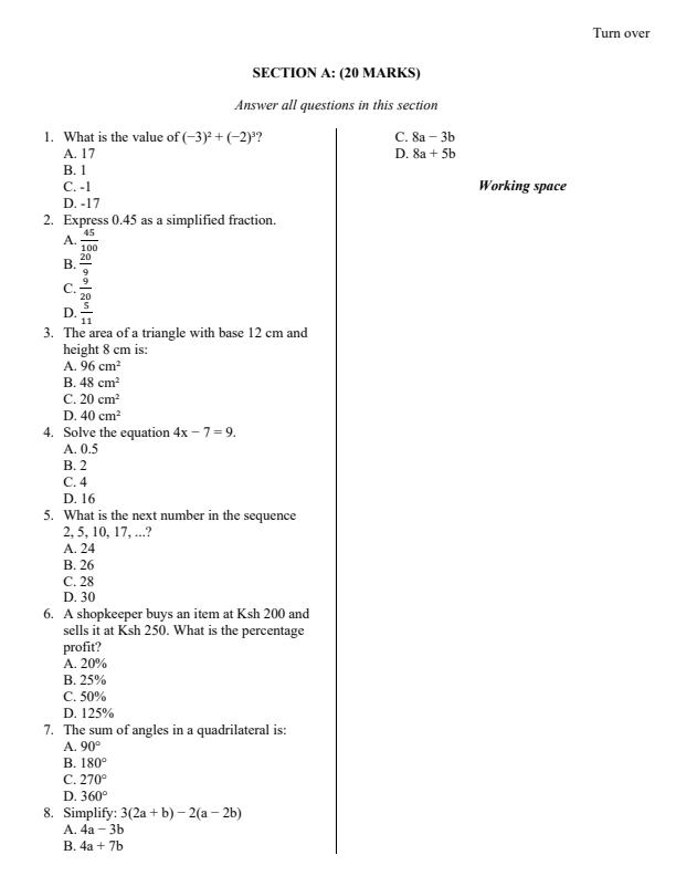Preview page Grade-8-Mathematics-End-of-Term-2-Exam-2025_4416_1.jpg