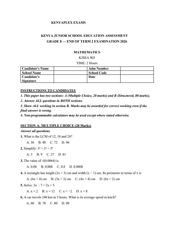 Preview page Grade-8-Mathematics-July-Assessment-Exmination-2026_6377_0.jpg