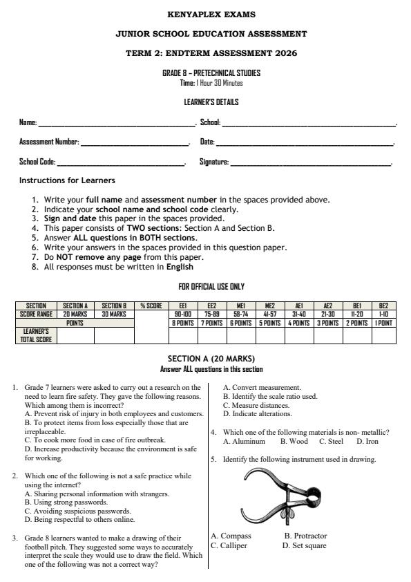 Preview page Grade-8-Pre--Technical-Studies-End-Term-2-Exam-2026_6108_0.jpg