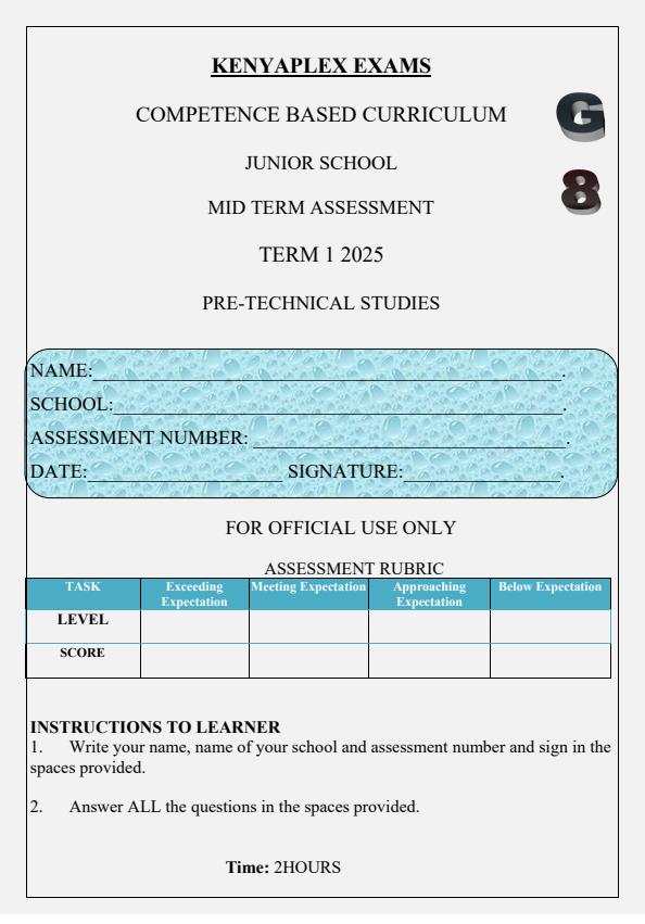 Preview page Grade-8-Pre-Technical-Studies-Mid-Term-1-Exam-2025_3626_0.jpg