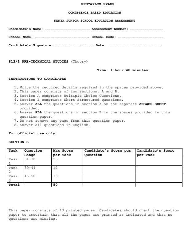 Preview page Grade-8-Pre-Technical-Studies-Paper-1-End-Term-3-Exam-2026_6803_0.jpg