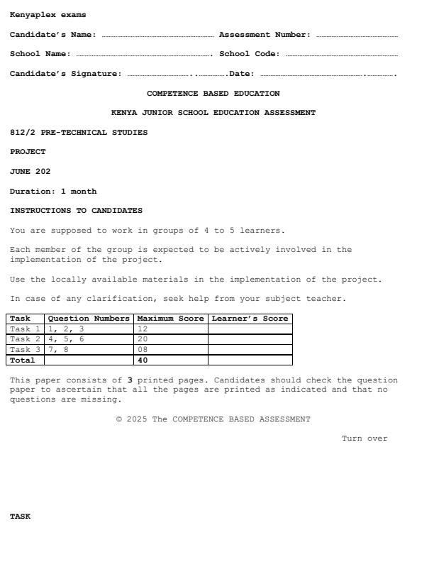 Preview page Grade-8-Pre-Technical-Studies-Paper-2-Mid-Term-2-Exam-2025_4177_0.jpg