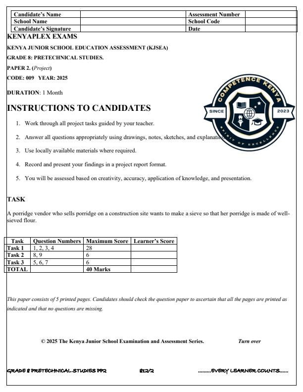 Preview page Grade-8-Pre-Technical-Studies-Paper-2-Term-3-Opener-Exam-2025_4558_0.jpg