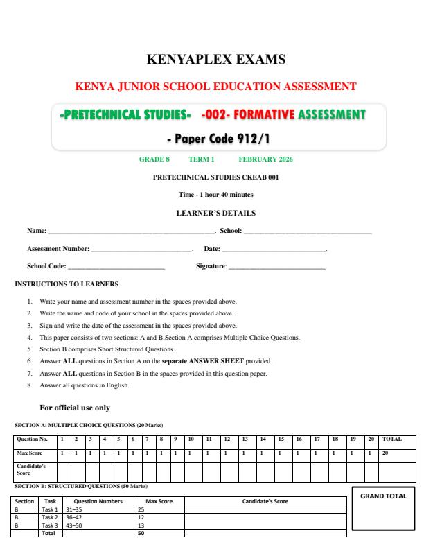 Preview page Grade-8-Pretechnical-Studies-Mid-Term-1-Exam-2026_5113_0.jpg