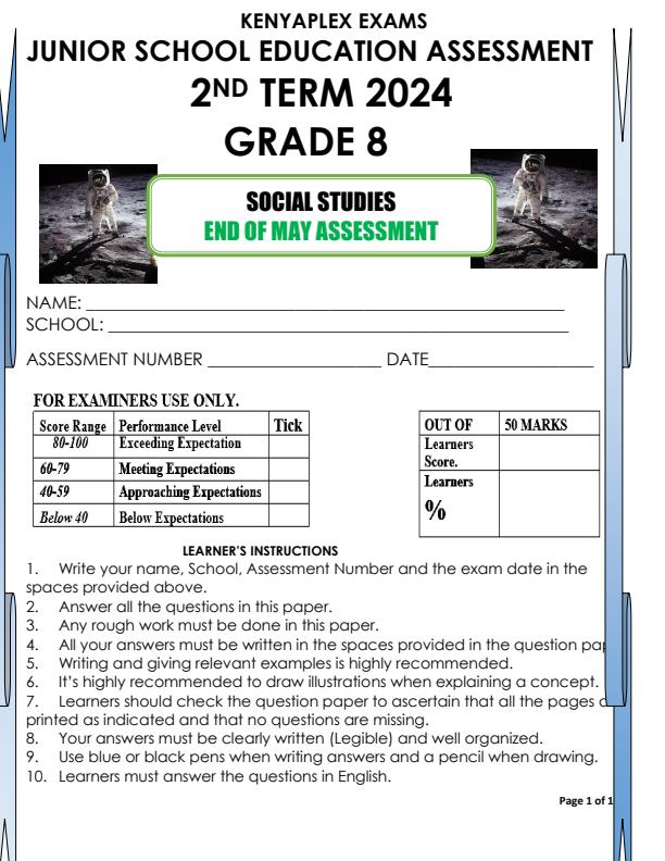 Preview page Grade-8-Social-Studies-End-of-May-Assessment-Test-2024_2547_0.jpg