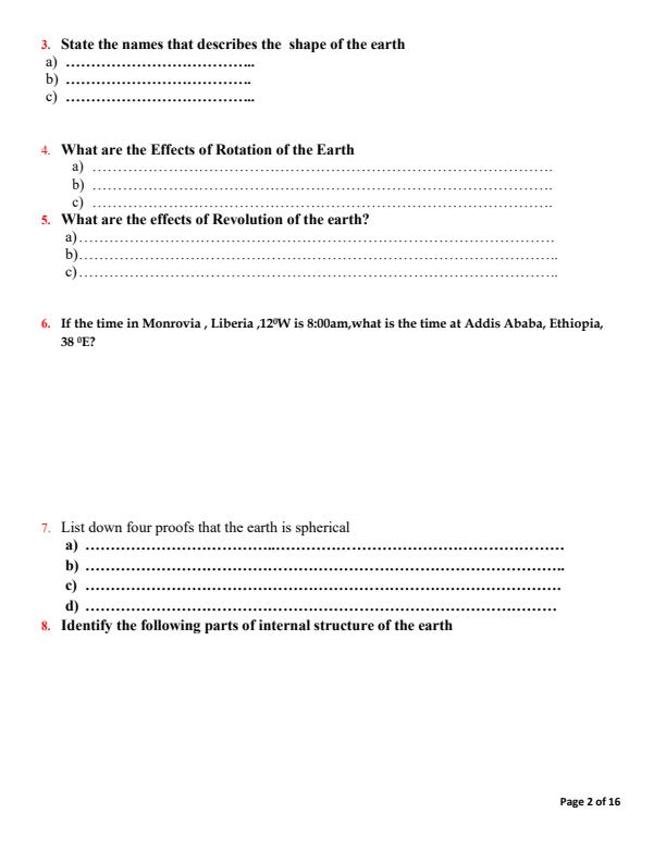 Grade 8 Social Studies End of Term 1 Exam 2024 1983
