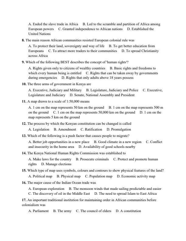 Preview page Grade-8-Social-Studies-July-Assessment-Examination-2026_6379_1.jpg