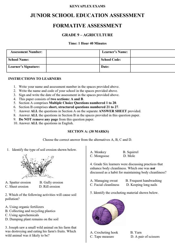 Preview page Grade-9-Agriculture-End-Term-3-Set-2-Exam-2026_7041_0.jpg