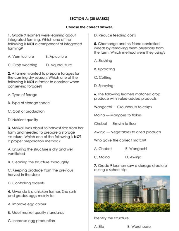Preview page Grade-9-Agriculture-Paper-1-KJSEA-Prediction-2-Exam-2026_6611_1.jpg