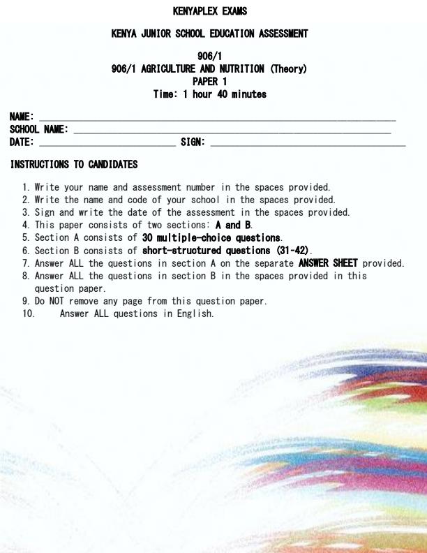 Preview page Grade-9-Agriculture-and-Nutrition-Term-2-Opener-Exam-2025_3999_0.jpg