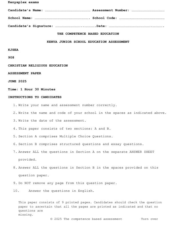 Preview page Grade-9-CRE-Mid-Term-2-Exam-2025_4180_0.jpg