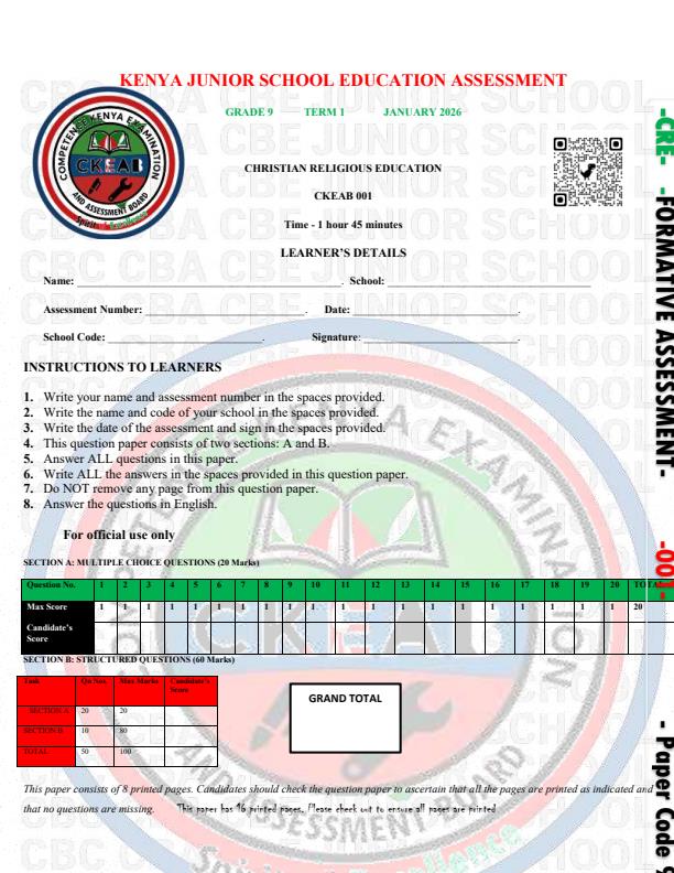Preview page Grade-9-CRE-Opener-Exam-Term-1-2026_5001_0.jpg