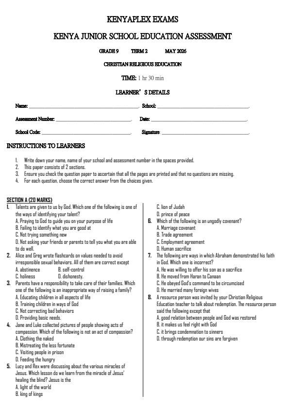 Preview page Grade-9-CRE-Term-2-Opener-Exam-2026_5626_0.jpg