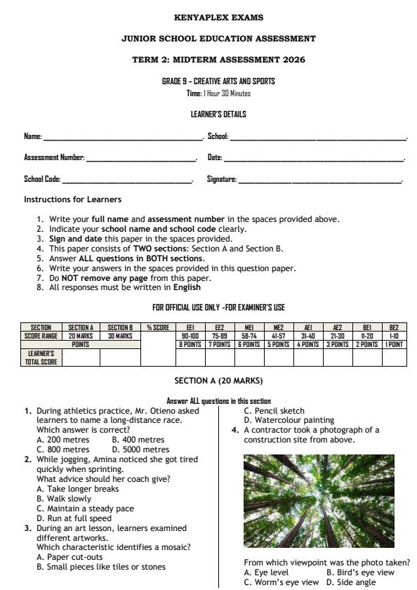 Preview page Grade-9-Creative-Arts-Mid-Term-2-Exam-2026_5897_0.jpg