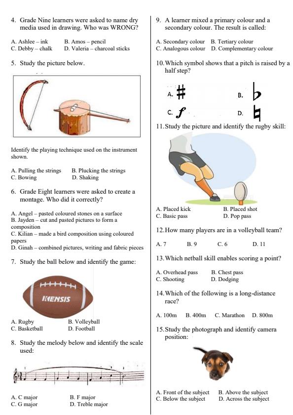 Preview page Grade-9-Creative-Arts-and-Sports-End-Term-2-Exam-2026_6114_1.jpg
