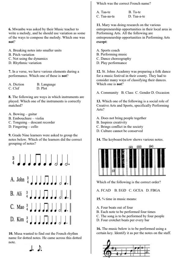 Preview page Grade-9-Creative-Arts-and-Sports-End-Term-3-Set-2-Exam-2026_7043_1.jpg