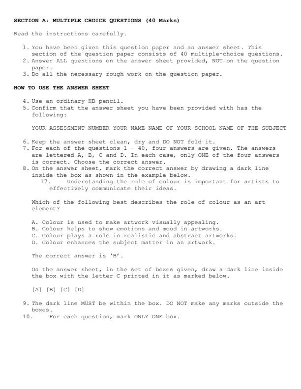 Preview page Grade-9-Creative-Arts-and-Sports-Paper-2-Mid-Term-2-Exam-2025_4181_1.jpg