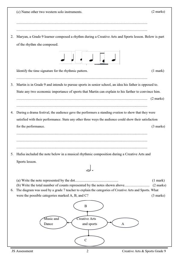 Preview page Grade-9-Creative-Arts-and-Sports-Term-1-Opener-Exam-2025_3473_1.jpg