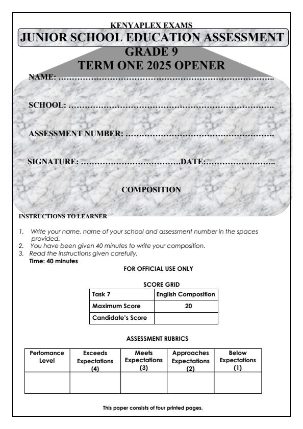 Preview page Grade-9-English-Composition-Term-1-Opener-Exam-2025_3474_0.jpg