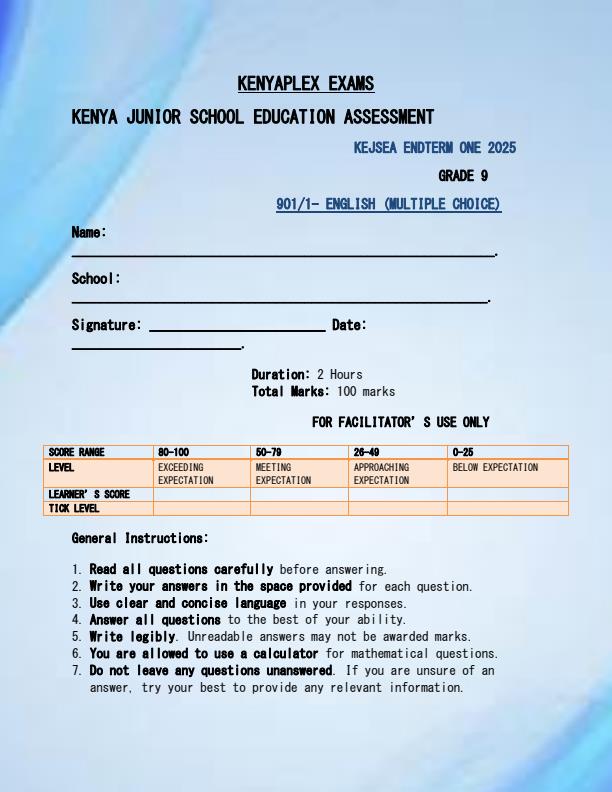 Preview page Grade-9-English-Paper-1-End-of-Term-1-Examination-2025_3805_0.jpg