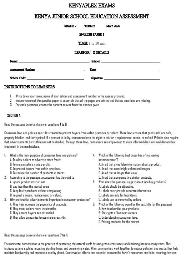 Preview page Grade-9-English-Paper-1-Term-2-Opener-Exam-2026_5628_0.jpg