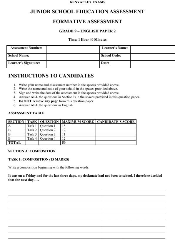 Preview page Grade-9-English-Paper-2-End-Term-3-Set-2-Exam-2026_7045_0.jpg