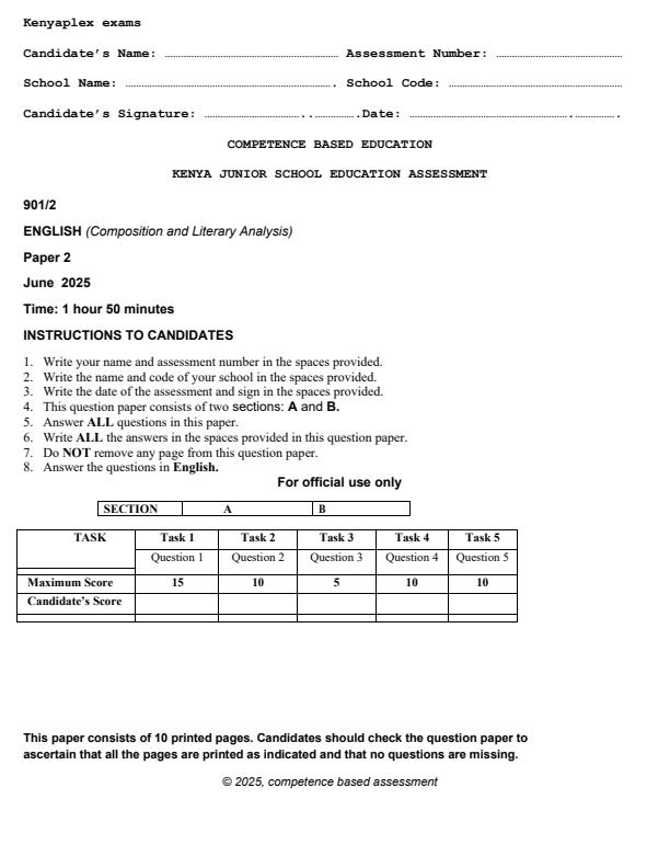 Preview page Grade-9-English-Paper-2-Mid-Term-2-Exam-2025_4183_0.jpg
