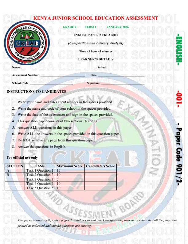 Preview page Grade-9-English-Paper-2-Opener-Exam-Term-1-2026_5004_0.jpg