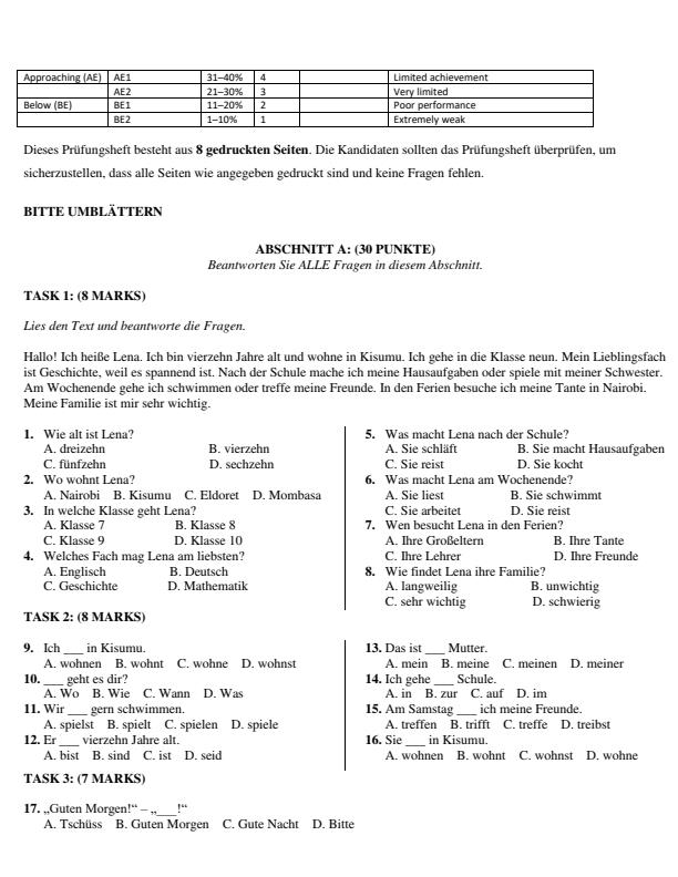 Preview page Grade-9-German-End-Term-1-Exam-2026_5401_1.jpg