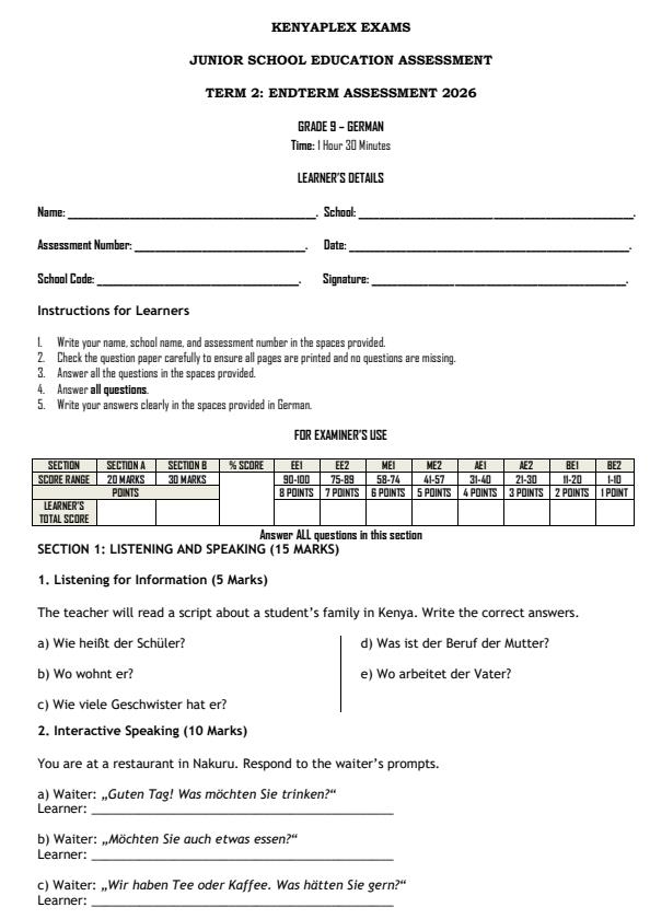 Preview page Grade-9-German-End-Term-2-Exam-2026_6118_0.jpg