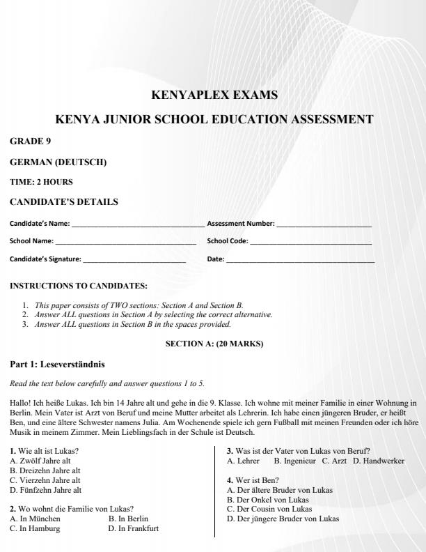 Preview page Grade-9-German-Term-3-Opener-Exam-2026_6522_0.jpg