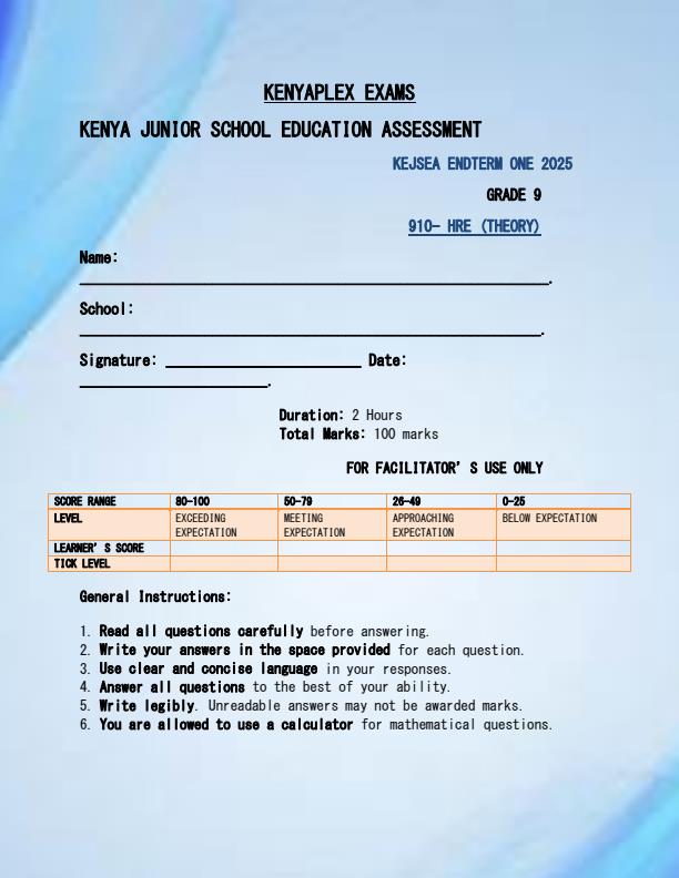 Preview page Grade-9-HRE-End-of-Term-1-Examination-2025_3807_0.jpg