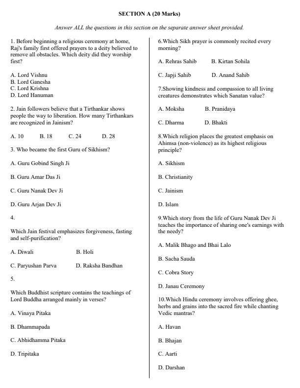 Preview page Grade-9-HRE-KJSEA-Prediction-Exam-2026_6368_1.jpg