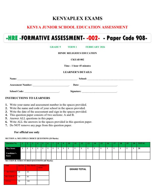 Preview page Grade-9-HRE-Mid-Term-1-Exam-2026_5123_0.jpg