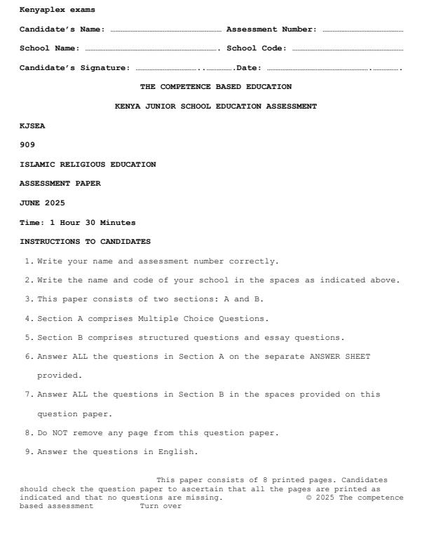 Preview page Grade-9-IRE-Mid-Term-2-Exam-2025_4187_0.jpg