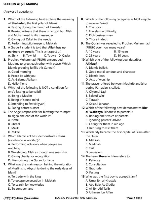 Preview page Grade-9-IRE-Mid-Term-3-Exam-2025_4694_1.jpg