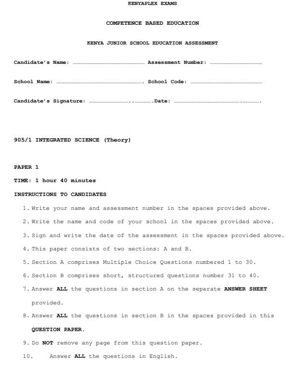 Preview page Grade-9-Integrated-Science-Paper-1-End-Term-3-Exam-2026_6891_0.jpg