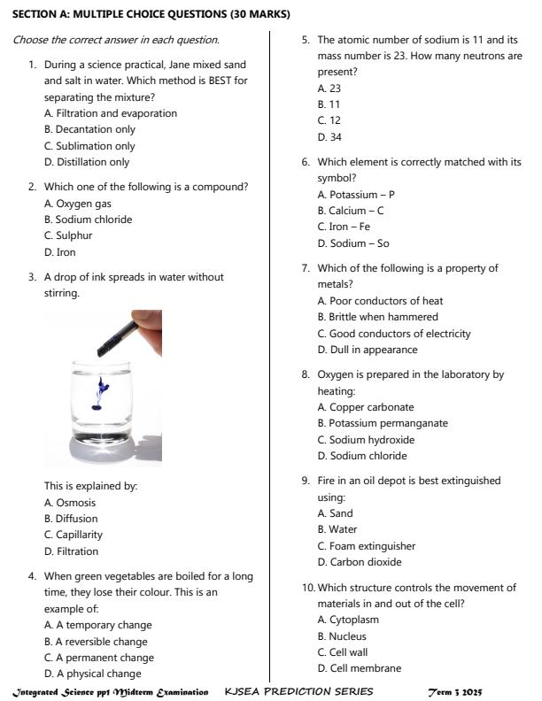 Preview page Grade-9-Integrated-Science-Paper-1-Mid-Term-3-Exam-2025_4692_1.jpg