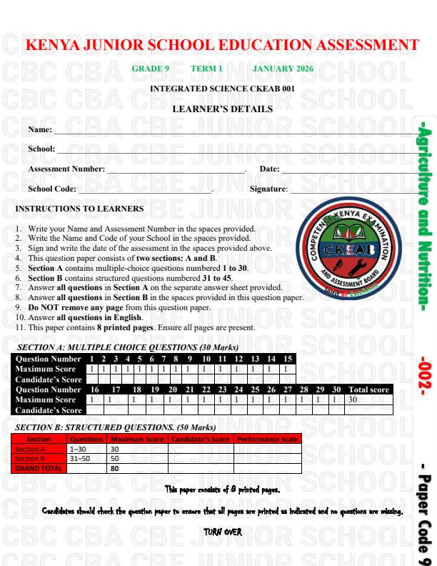 Preview page Grade-9-Integrated-Science-Paper-1-Opener-Exam-Term-1-2026_5006_0.jpg