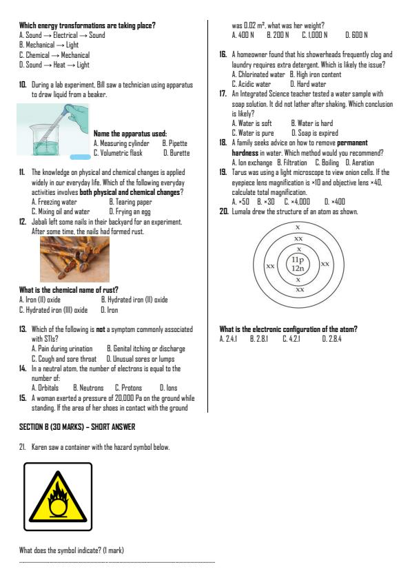Preview page Grade-9-Integrated-Science-Paper-1-Term-2-Opener-Exam-2026_5633_1.jpg